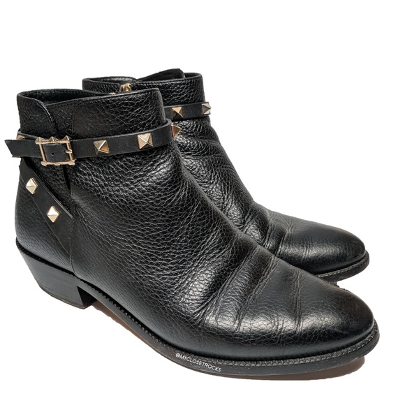 Valentino Shoes - SOLD Valentino Rockstud Black Leather Ankle Boots